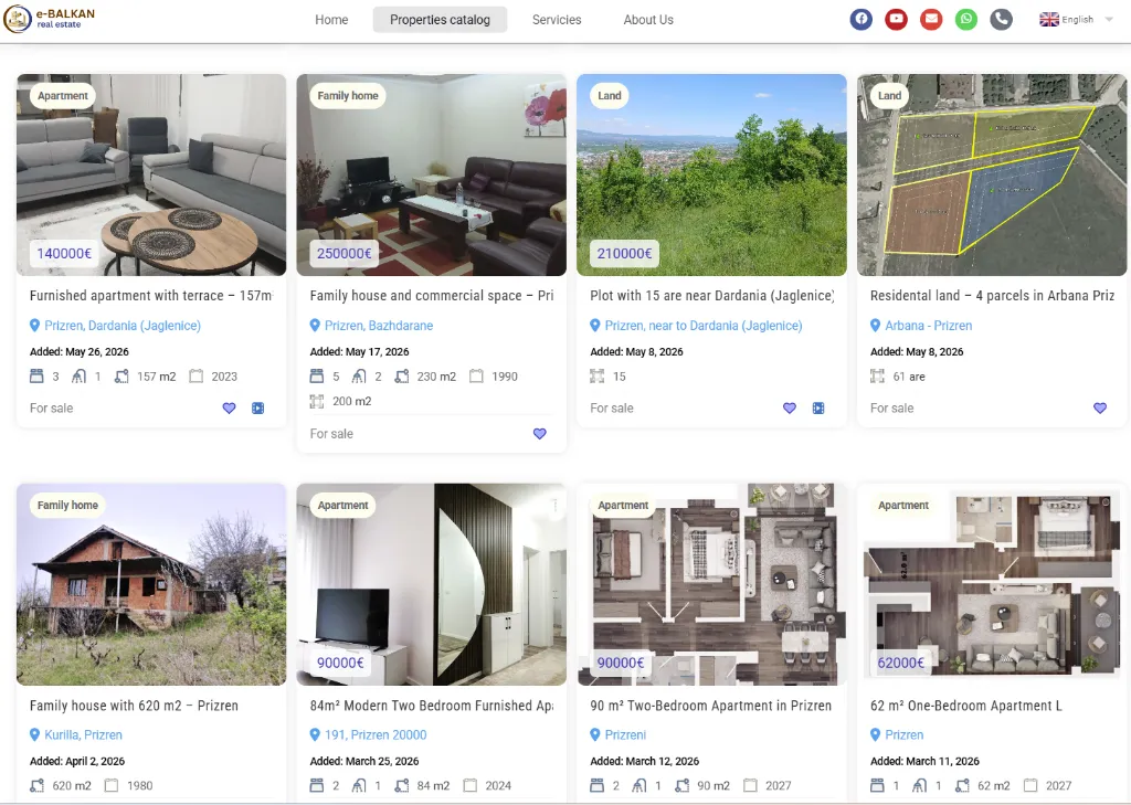 e-Balkan Real Estate Properties Grid View